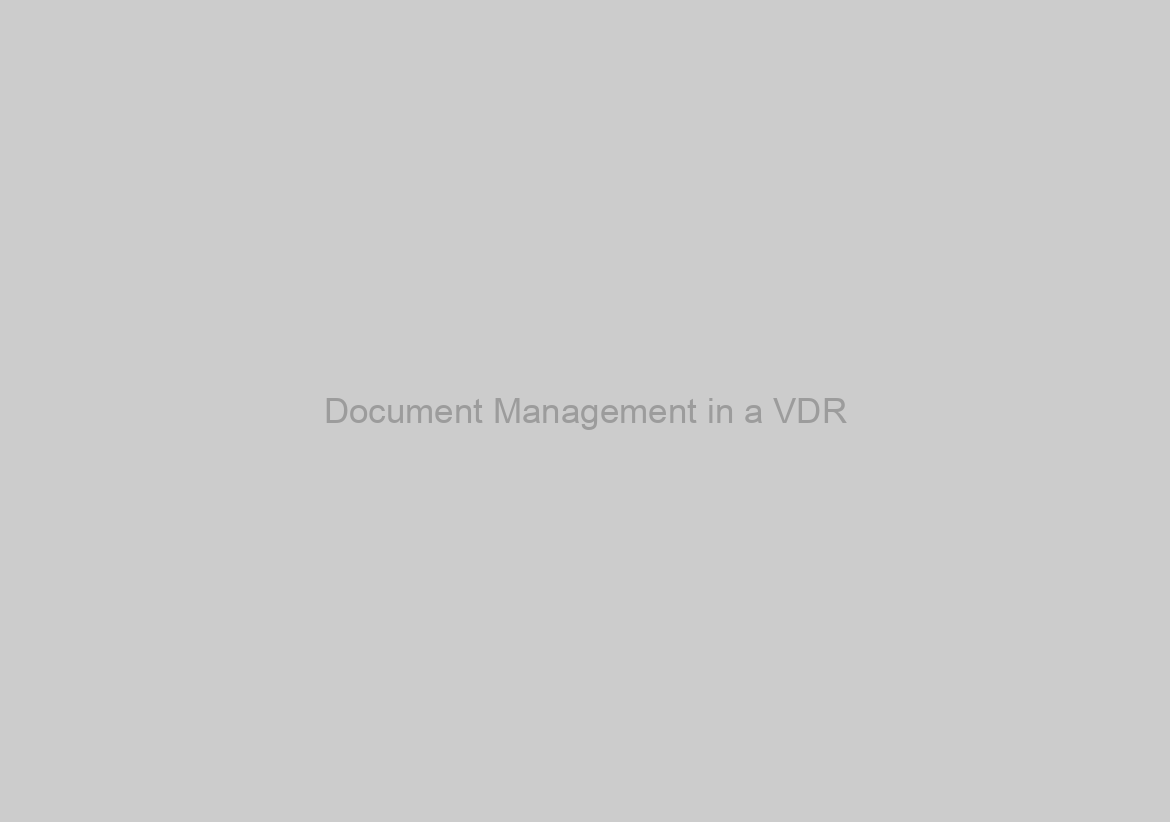 Document Management in a VDR